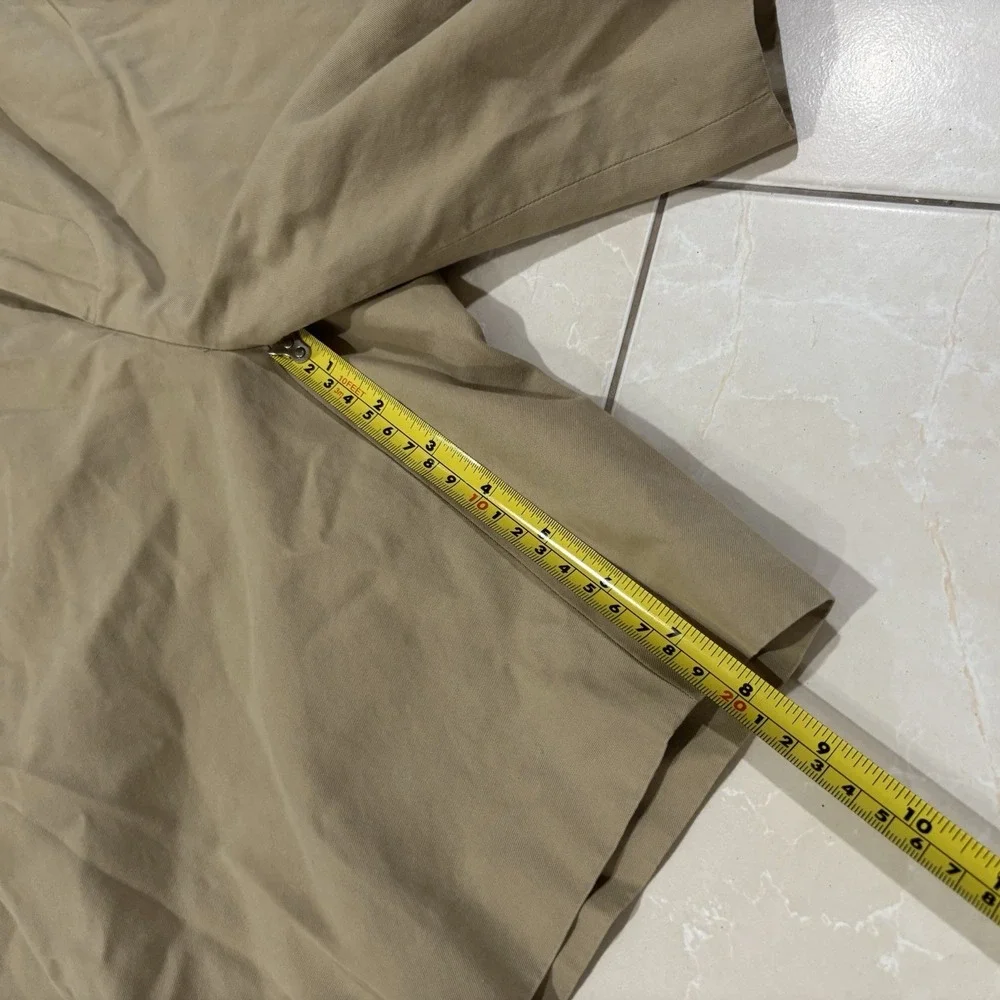 Vintage Polo Ralph Lauren Pleated Shorts Silk Blend Khaki Men's 38 Preppy Tyler